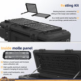 MGS 141 Quart Waterproof Cargo Case with Resting Kit & Inside Molle Panel Travel Assist Tires - Broaddict