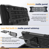 MGS 141 Quart Waterproof Cargo Case with Outside Molle Panel & Lay-Flat Built-In Molle Panel Tabletop Travel Assist Tires - broaddict