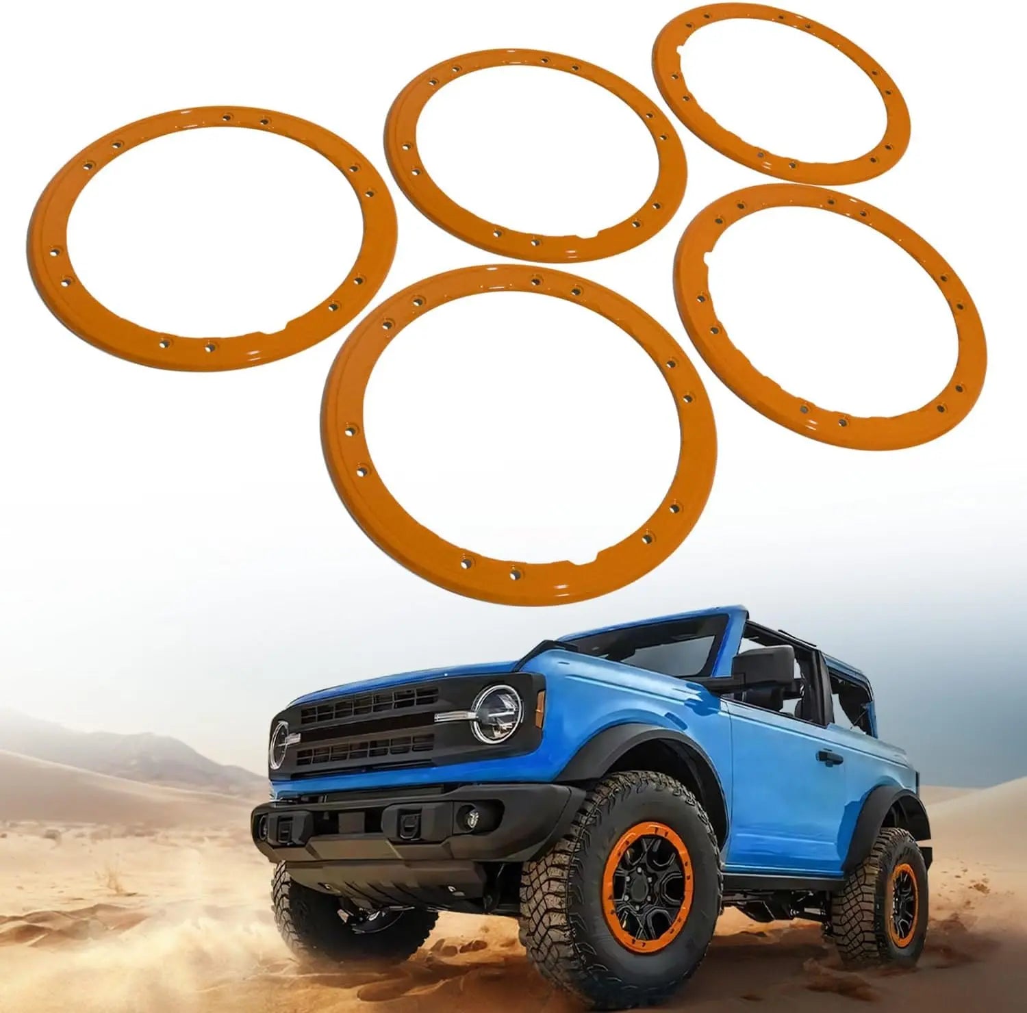 5X Bead Lock Wheel Trim Rings Kit Fit for 2021-2024 Ford Bronco ...