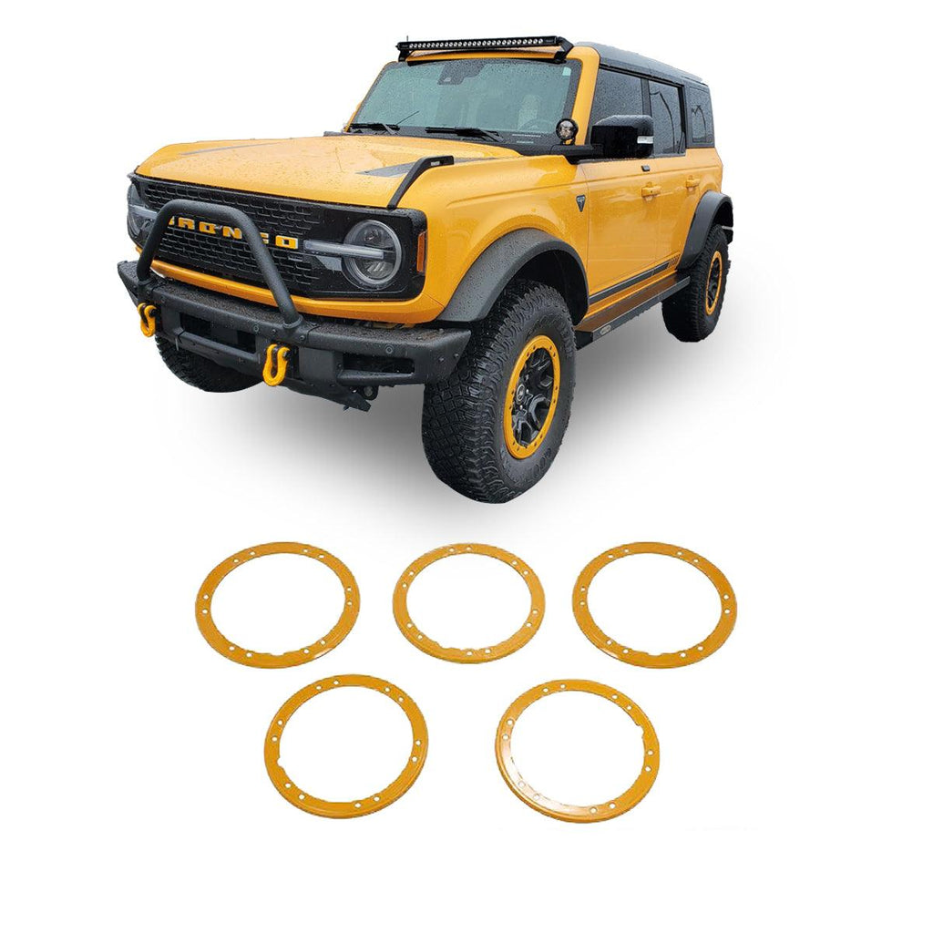 5X Bead Lock Trim Yellow Rings Kit Fit for 20212023 Ford Bronco BROADDICT